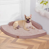 Cama MEKIY ortopédica para perros grandes, rosa, vista general para confort diario.