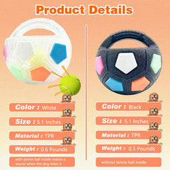 Bola de Mellow Dog con squeaker para captar atención y reforzar comandos durante el juego.