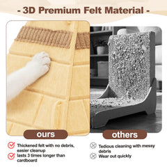 Mellownido: textura de fieltro resistente para rascar sin desgaste.