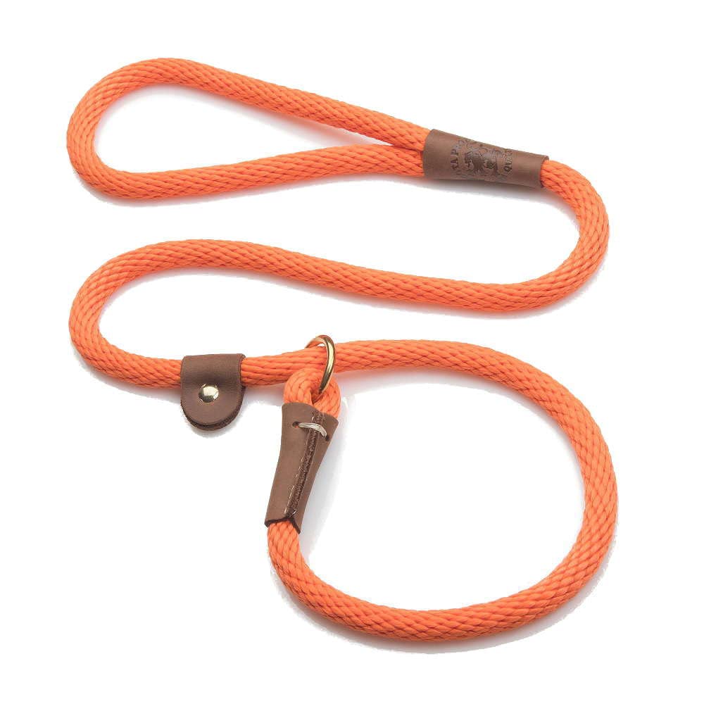 Mendota correa deslizante en naranja, combinación collar y correa para paseos.