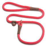 Mendota Slip Leash 1/2in x 4ft rojo: correa y collar en uno para entrenamiento cómodo.