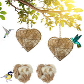 Nido Menkxi con forma de corazón para aves, perfecto para exterior.