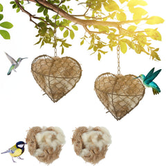 Nido Menkxi con forma de corazón para aves, perfecto para exterior.