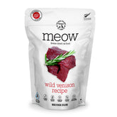 Meow venado liofilizado-01: alimento completo para gatos con sabor intenso.