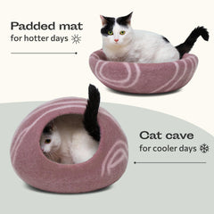 MEOWFIA Cama fieltro merino, textura cálida para invierno