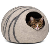 MEOWFIA Cueva para gatos, vista frontal exterior, diseño elegante que complementa tu sala