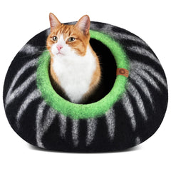MEOWFIA Cueva Gato Merino Natural: refugio suave y ecológico para tu felino
