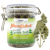 Meowijuana frasco de hierba gatera seca para juego prolongado y estimulante.