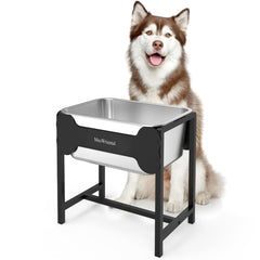 MeoWriental bebedero elevado de acero inoxidable para perros grandes con gran capacidad