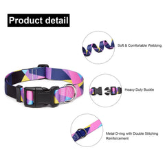 Mercano collar ajustable con patrón monstera rosa, ideal para perros pequeños y medianos