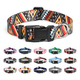 Collar Mercano ajustable con patrón tribal floral, cómodo y resistente para paseos diarios.