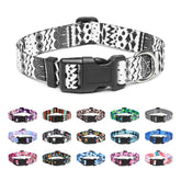 Collar Mercano con patrones tribales y florales, cómodo y duradero para paseos diarios.