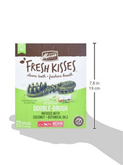 Merrick Fresh Kisses con coco y aceites botánicos, sabor suave y aliento fresco.