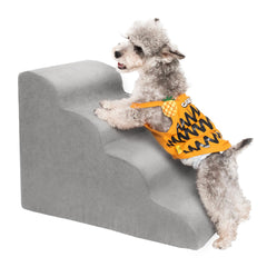 MEWANG escalera para perro de tres peldaños para subir a la cama con seguridad.