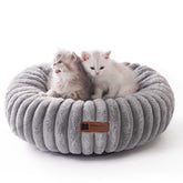MEWOOFUN cama gato donut lavable con borde suave para descanso cómodo