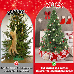 MEWTOGO faldon arbol navidad gato evita daños decorativos