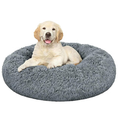 Cama para perros MFOX vista frontal con diseño en rosquilla para mayor calma