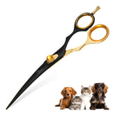 MFUNS tijeras curvas 7.5” para rostro de perros y gatos, corte suave