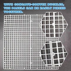 MHLLGN tapa con diseño rejilla mantiene visibilidad y ventilación.