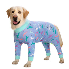 Miaododo Pijama de Recuperación para Perro, cobertura de cuerpo completo para evitar lamido.