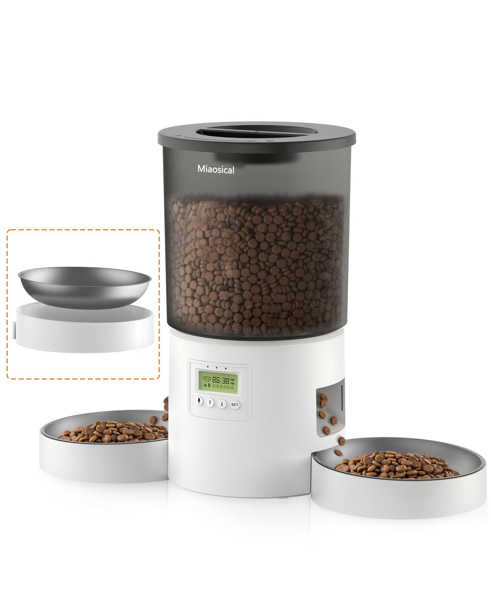Miaosical doble tazón automático para gatos, facilita alimentación simultánea