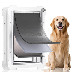 MIAOTONG puerta para perros con 3 pestañas deslizantes, ideal para exterior seguro.