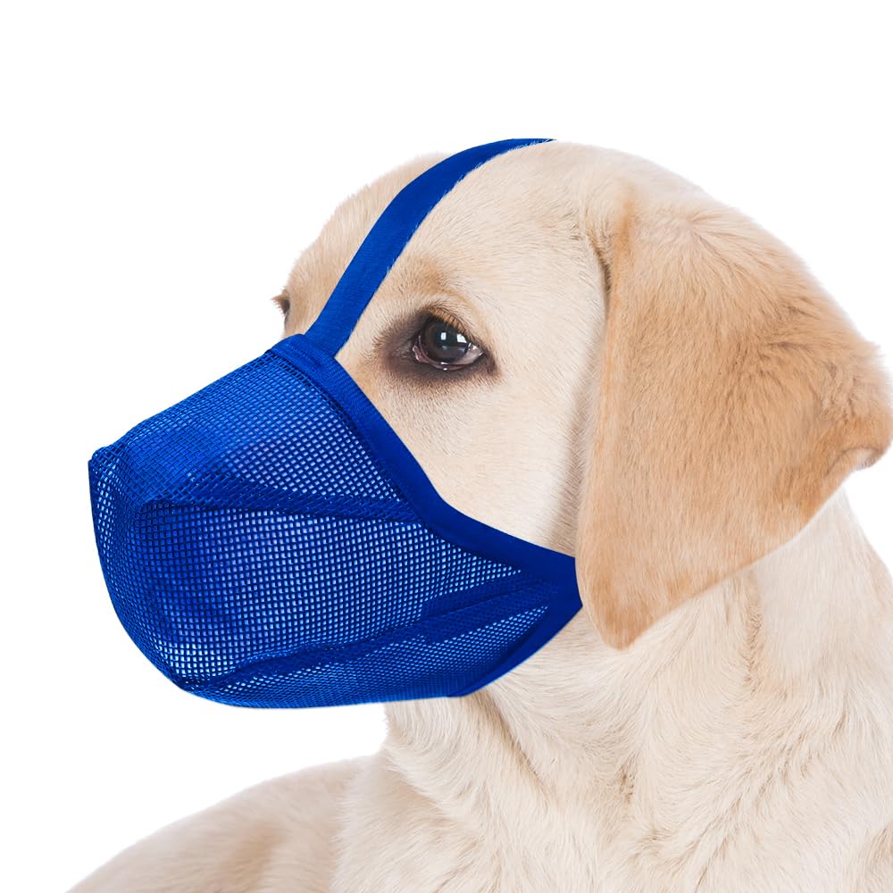 Miavers bozal de malla suave azul X-Large, vista frontal para comodidad.