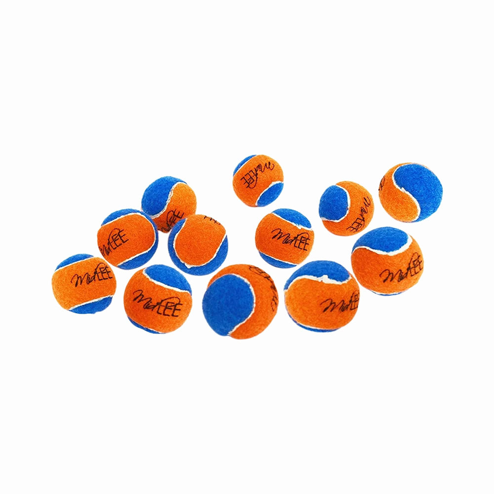 Bola Midlee de tenis mini con chirriante, vista frontal, ideal para perros al buscar en casa