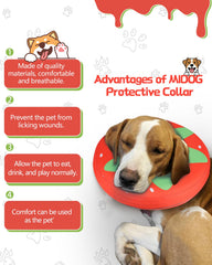 MIDOG collar inflable rosquilla transpirable para descanso cómodo del animal.