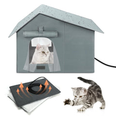 Midollarle casa-gato-exterior-caliente: refugio cálido para gatos al aire libre.