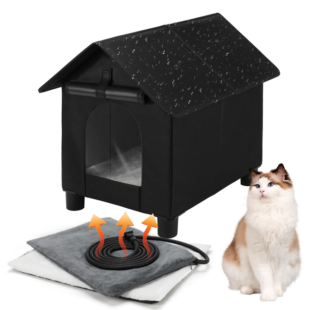 Casa Gatos Midollarle exterior elevada con calefacción para clima frío