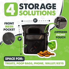 Mighty Paw bolsa para paseos con compartimentos múltiples para golosinas.