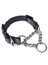 Collar Mighty Paw Martingale con cadena de acero inoxidable para entrenamiento suave.