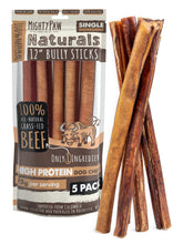 Mighty Paw Naturals Bully Sticks de 12 pulgadas para masticación duradera en perros