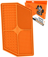 Mighty Paw Lick Pad para perros, enfoque en placa de lamido, ideal para recompensas diarias.