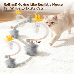 Migipaws Migimouse: cola en movimiento para juego interactivo de gatos.