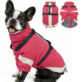 Capa MIGOHI para perro con arnés ajustable, ideal para paseos invernales y sin enredos.