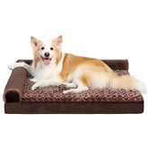 MIHIKK cama ortopédica para perro con bolster lateral, soporte cómodo.