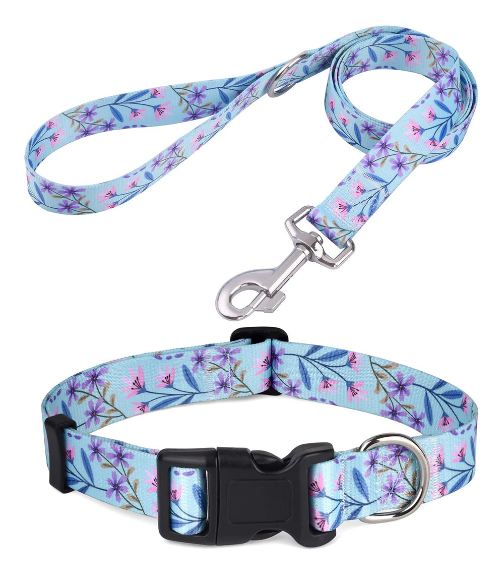 Collar Mihqy bohemio floral rosado para perros, cómodo y ajustable.