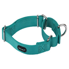 mikivery collar martingale teal ajustable para perros, seguridad en paseos