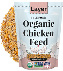 Mile Four alimento orgánico para gallinas con grano entero, mejora yemas brillantes