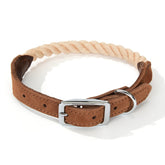 Collar Mile High Life para perro con cuerda trenza y cuero, paseo con estilo