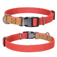 Mile High Life collar rojo de algodón suave, ideal para paseos diarios.