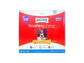 Milk-Bone Brushing Chews, empaque visible, apoya la limpieza diaria de dientes.