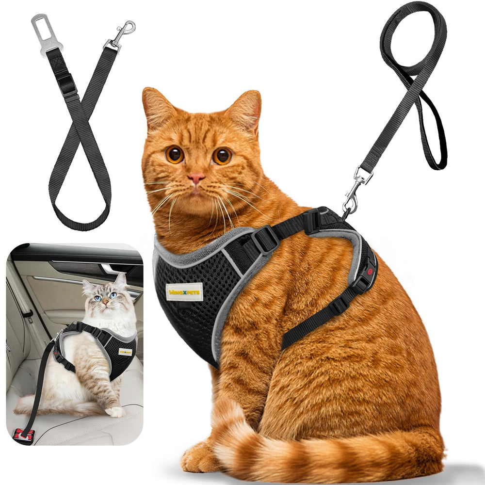MingXpets arnés gato paseo resistente para seguridad durante caminatas