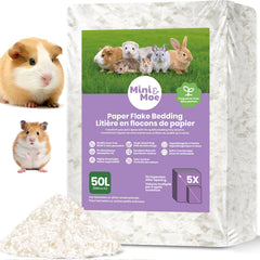 mini&moe cama-roedores-papel-natural-50l para jaulas limpias y confortables