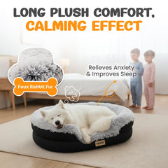 Miorun cama ortopédica grande con bolster curvo para cuello y descanso.