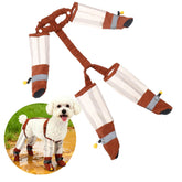 Botas Mity rain para perro pequeño con tirantes sobre espalda, protección y limpieza.