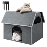 MIU COLOR casa exterior para gatos grande, refugio cómodo al aire libre.