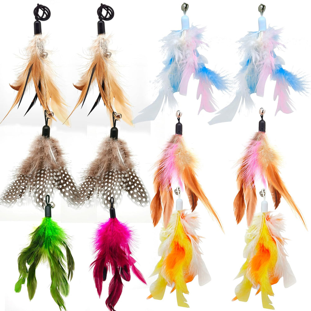 Miwoowim repuestos plumas con campanitas para varita de gato, estimulan juego activo